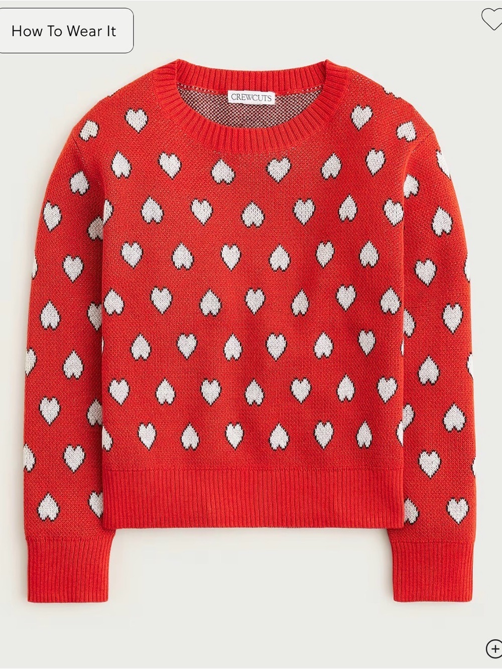 Crewcuts Red Heart Print Sweater - Picture 2 of 4